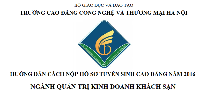 Hướng dẫn nộp hồ sơ Cao đẳng Quản trị kinh doanh khách sạn 2016